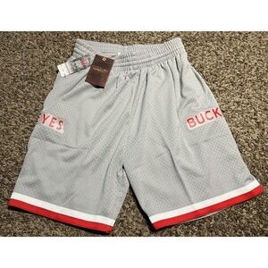 NEW Mitchell & Ness Ohio State Buckeyes NCAA 1991 Dark Mesh Shorts (Medium)